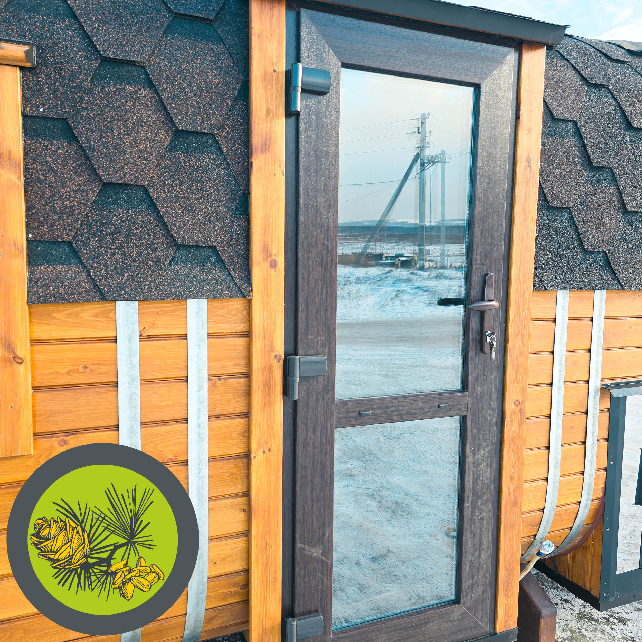 Дверь входная пластик (золотой дуб/темный дуб) ~750x1900