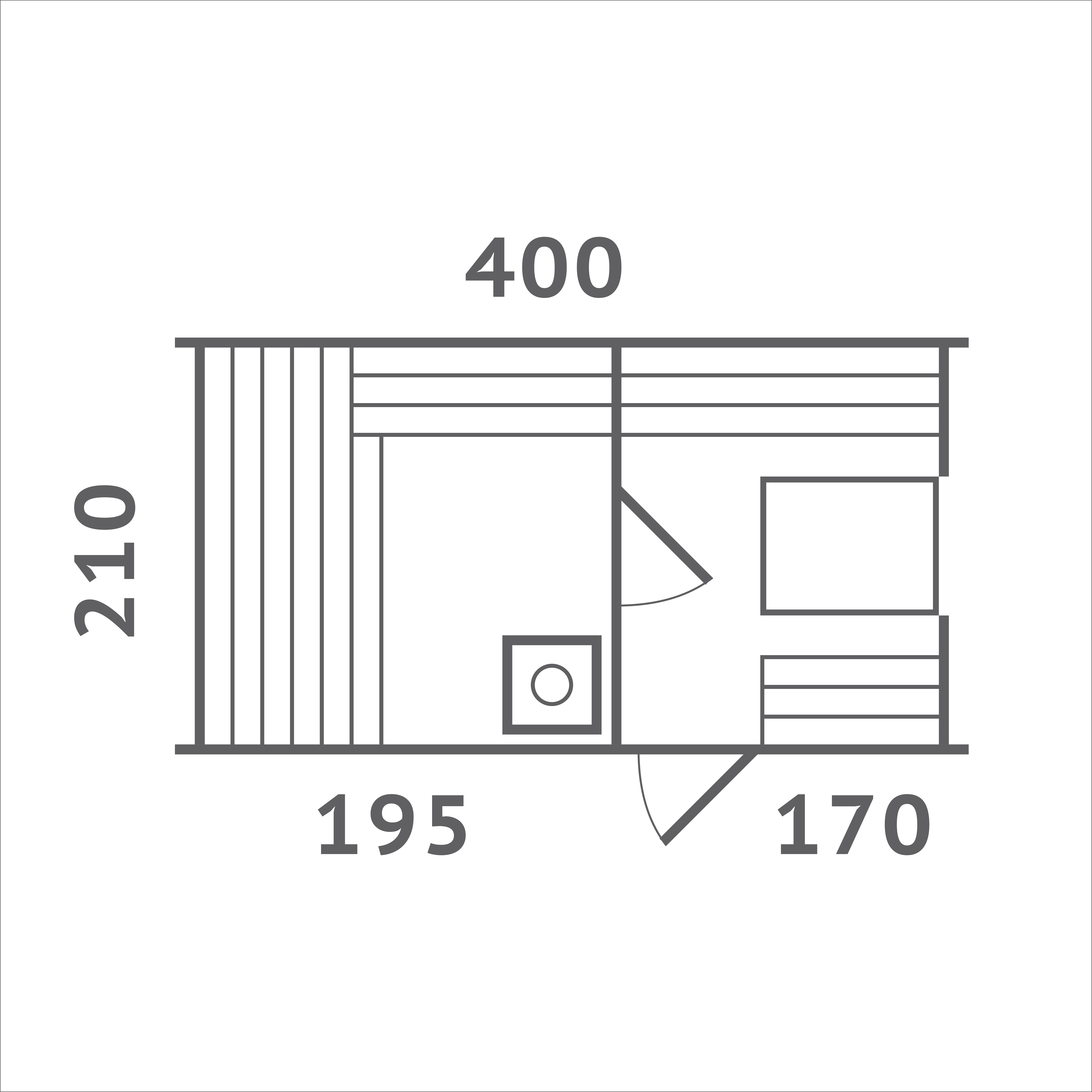 Баня КВАДРО СРЕДНЯЯ вход сбоку