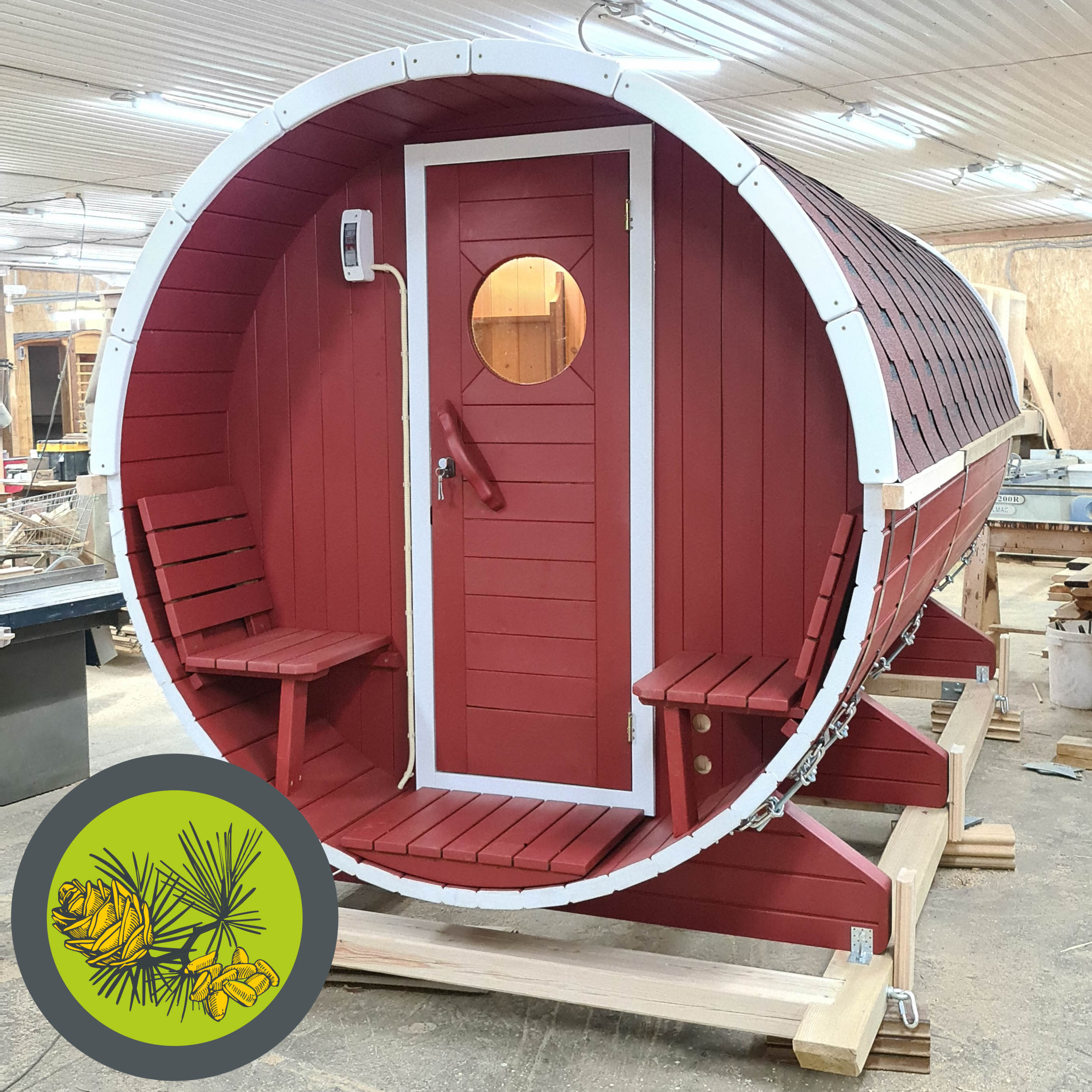 Баня БОЧКА МАЛЕНЬКАЯ с верандой 0,5м