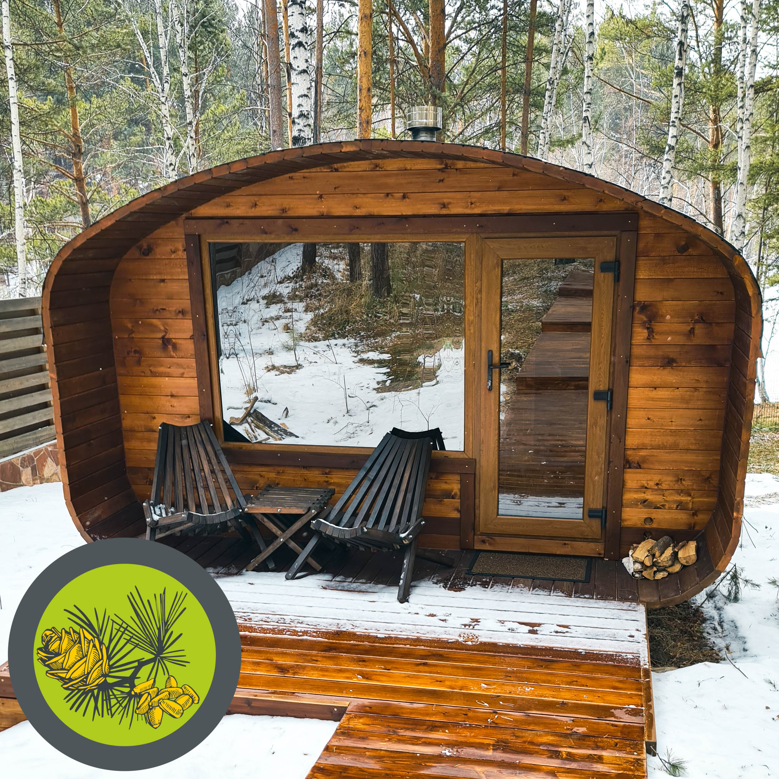 Окно пластик (золотой дуб/темный дуб) ~1900х1900